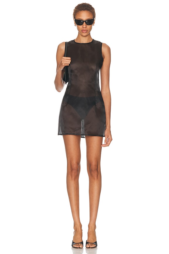 Alexander Wang Fitted Peplum Dress in Jet | FWRD Alexander Wang Fitted Peplum Dress in Jet | FWRD