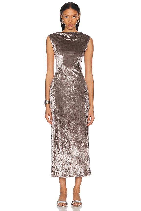 loewe dress grey Loewe Grey Sweat Hoodie Midi Dress