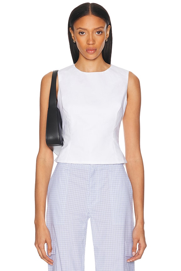 CARLA カーラ　Otona whip off shoulder(white) LPA Carla Top in Cream And Black Dot | FWRD