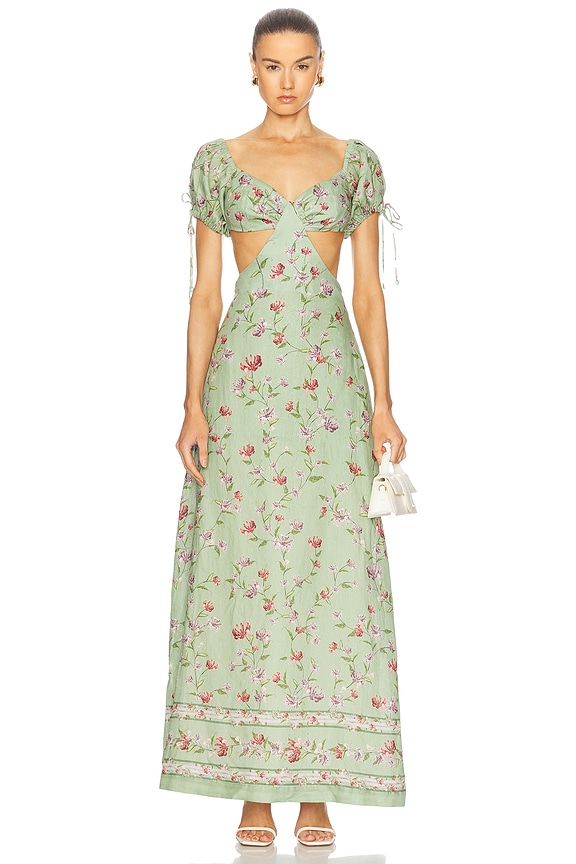 関税・送料込み!【国内発送】ZIMMERMANN Raie Midi ワンピース Zimmermann Raie Frill Shoulder Midi Dress in Multi Floral | FWRD