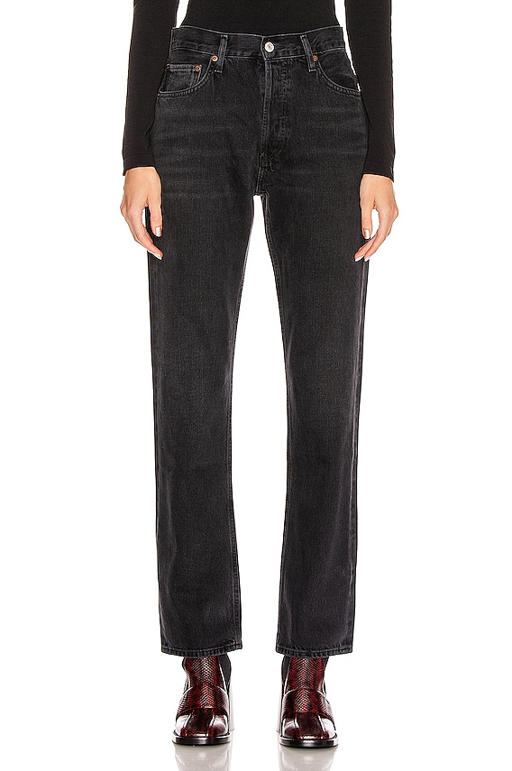 パンツ AGOLDE 90S Pinch High Waist Crop Denim Pants Black A154B1207 AGOLDE '90s Pinch Waist straight-leg Jeans | Black | FARFETCH