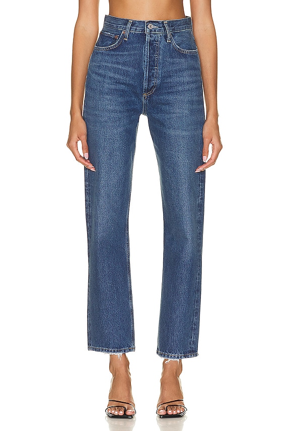 AGOLDE Lana Mid Rise Straight Jeans in Sphere | FWRD