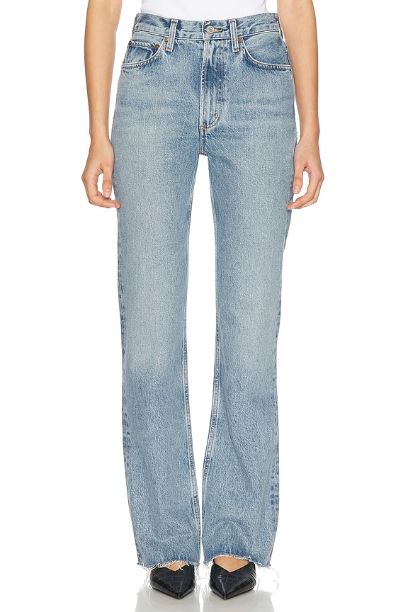 KHAITE Vivian Straight Leg in Vintage Blue | FWRD KHAITE Vivian Straight Leg in Vintage Blue | FWRD