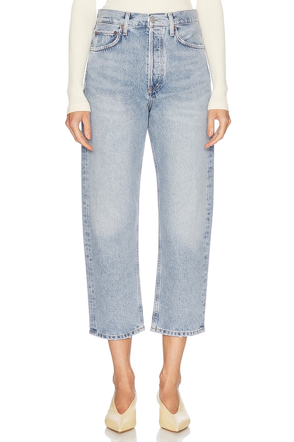 R13 Double Classic Shredded Hem in Leyton Blue Wash | FWRD