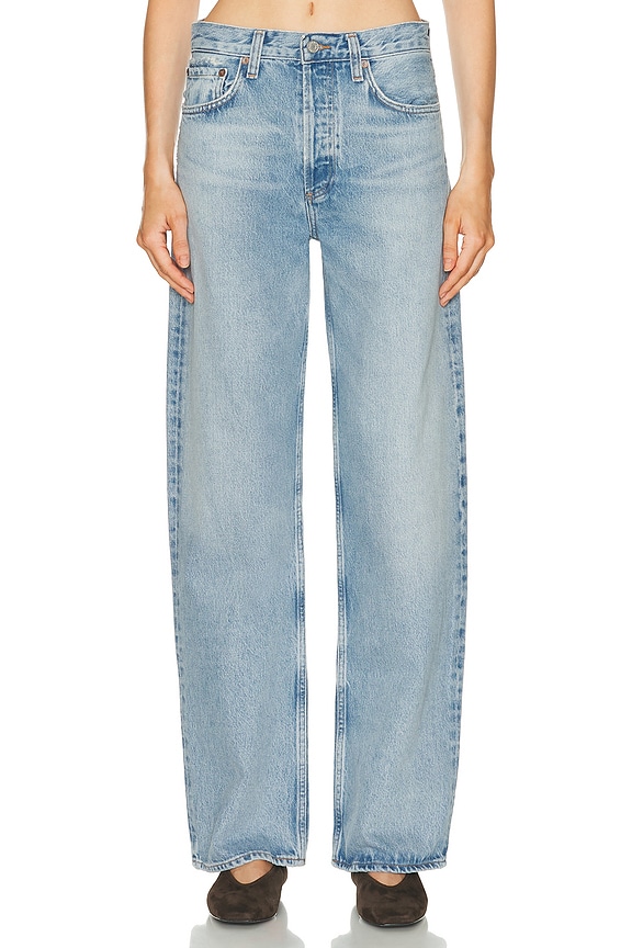 AGOLDE LOW RISE BAGGY VOID デニム ライトブルー AGOLDE Low Slung Baggy Jeans in Void | FWRD