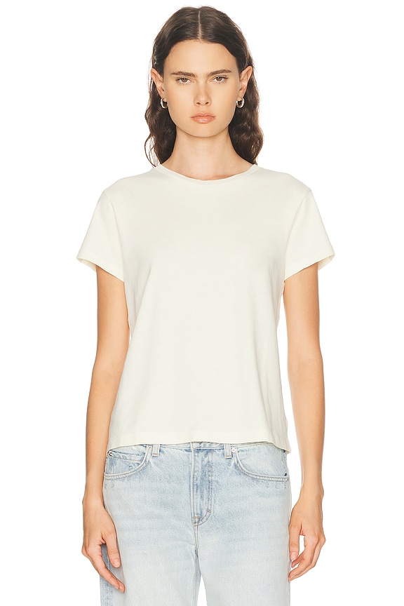 THE ROW GIDEON TOP DOVE WHITEクルーネックカットソー The Row Torya Top in Ivory | FWRD