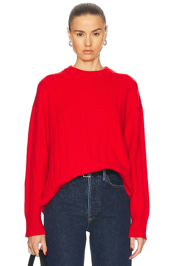 THE ATTICO Mis Dyed Yarn Sweater in Red, Fuchsia, & Wine | FWRD