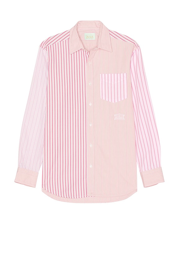 トップス sky high farm FLAME EMBROIDERED SHIRT Sky High Farm Men's Flame Embroidered Shirt in Pink Sky High