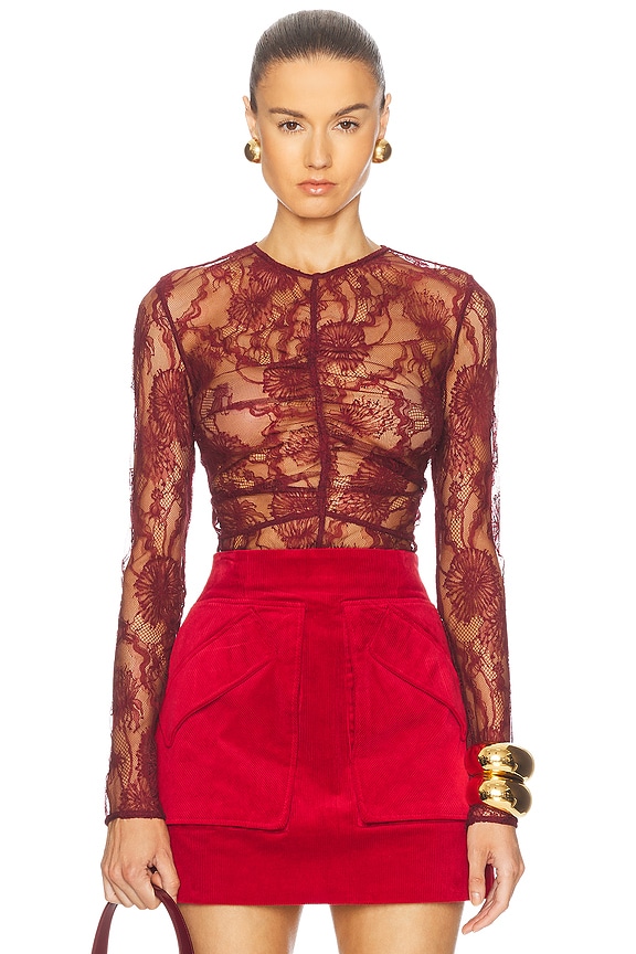 Marine Serre Moonogram Mesh Flock Second Skin High Neck Top