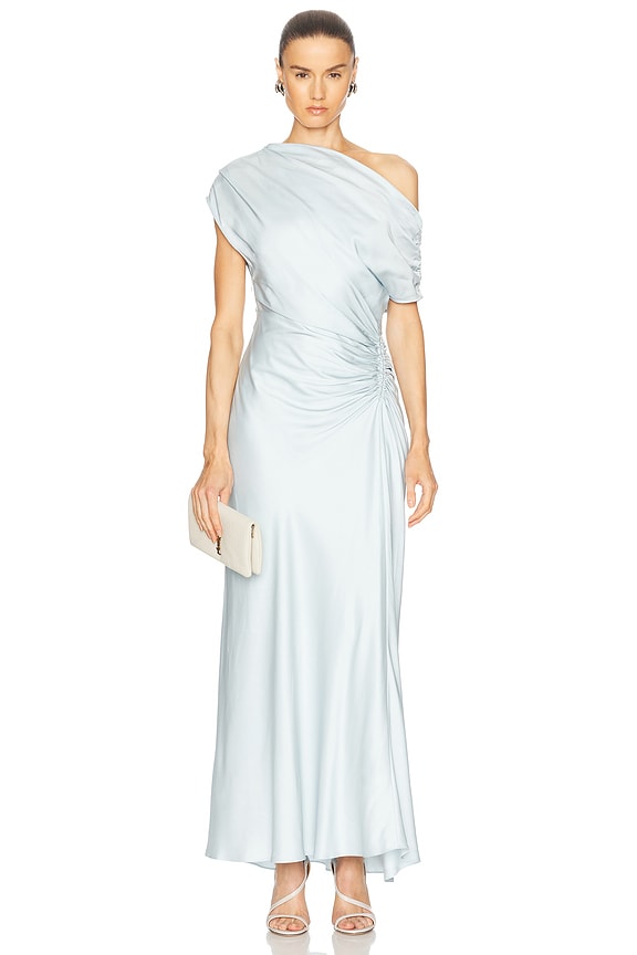 Christopher Esber Magnetica Asymmetric Dress in Dolphin Blue | FWRD