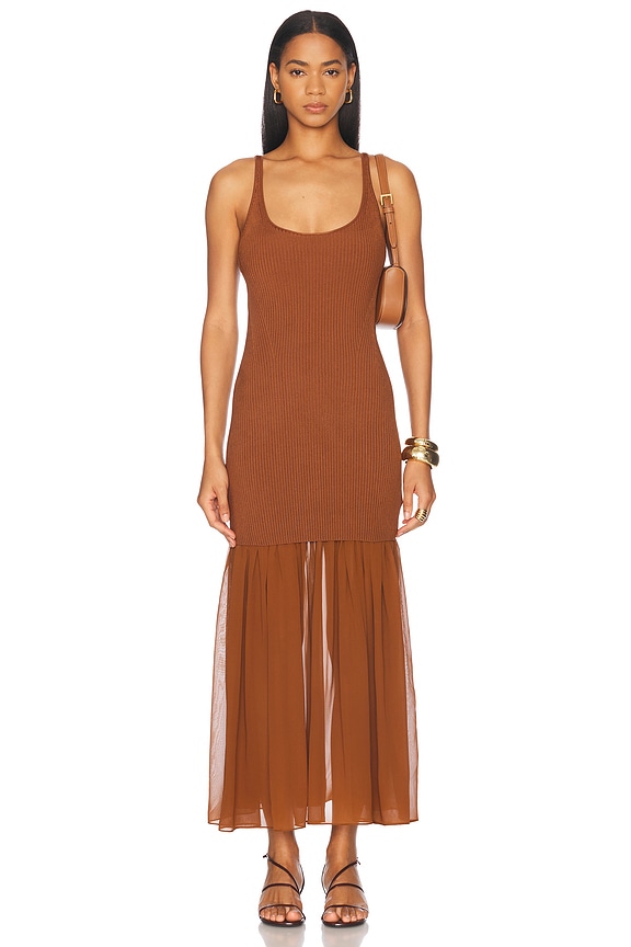 JW Anderson Twisted Strappy Dress in Caramel | FWRD