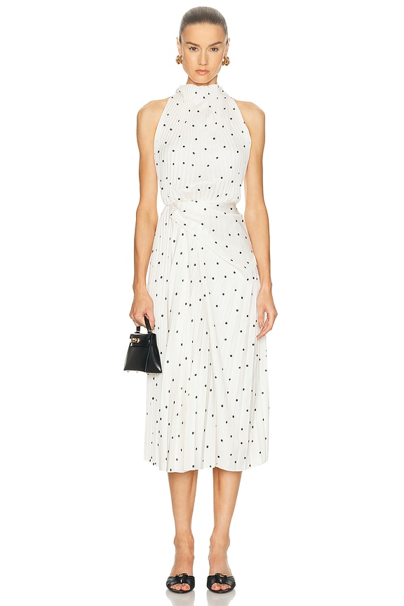 RIXO Eleanor Dress in White Maxi Polka Dot | FWRD RIXO Eleanor Dress in White Maxi Polka Dot | FWRD