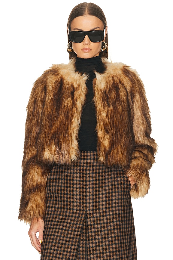 J. Mendel Silver Fox Fur Jacket in Natural | FWRD