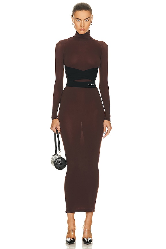 ワンピース Saint Laurent LONG DRESS (756253YAZA2 1000) Saint Laurent LONG DRESS (756253YAZA2 1000) (Saint Laurent