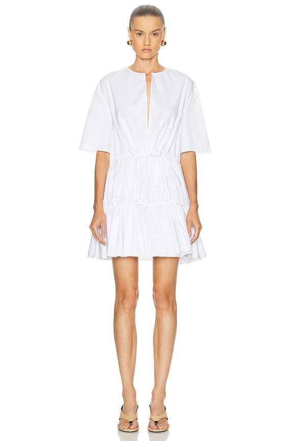 ワンピース ALAIA WHITE COTTON MINI DRESS ALAÏA: White Cotton Poplin Minidress | SSENSE