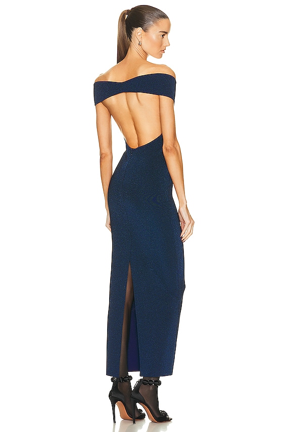 self portrait one shoulder midi dress Self-portrait One Shoulder Midi Dress in Navy | FWRD