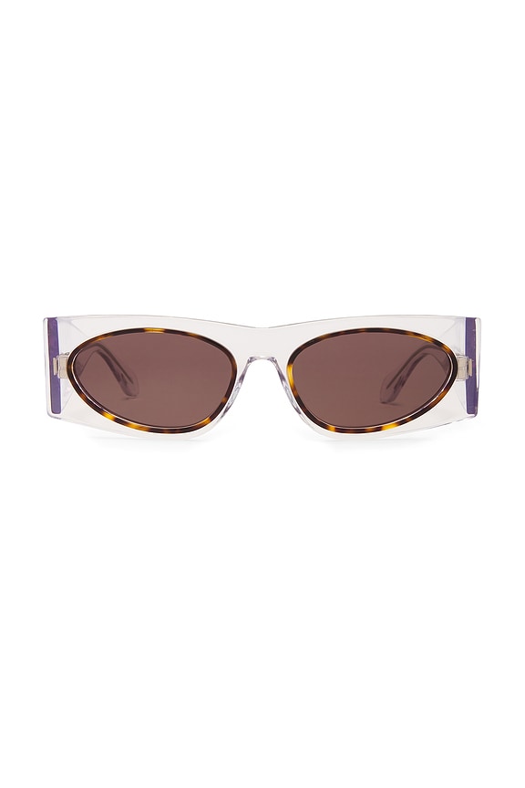 NWT ALAIA ALAÃA Lettering Logo Rectangular Sunglasses in Black & Grey NEW FWRD ALAÏA Lettering Logo Rectangular Sunglasses in Black & Grey  main image 4
