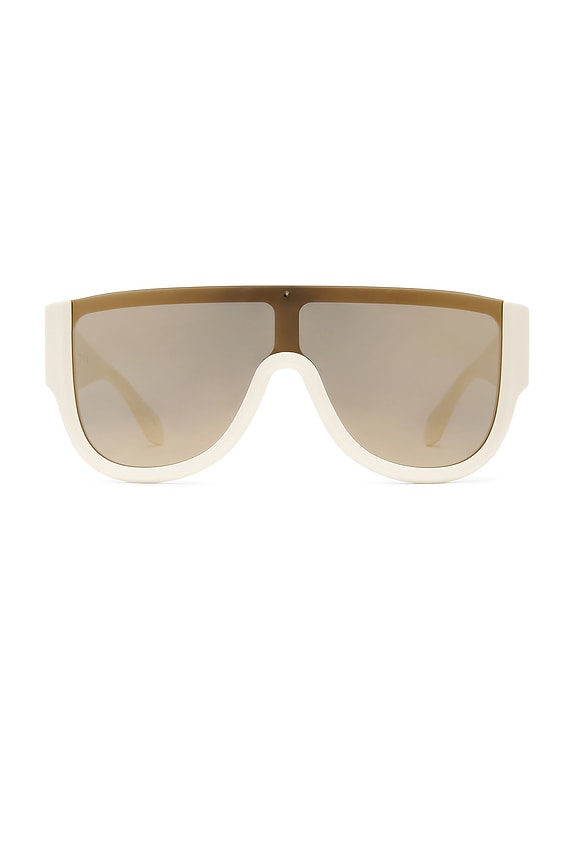 ALAÏA Rectangle Sunglasses in Black & Grey | FWRD