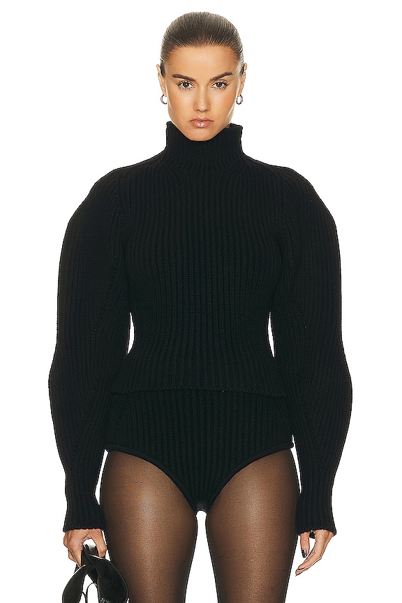 Marine Serre Wild Puffy Knit Cardigan in Black | FWRD