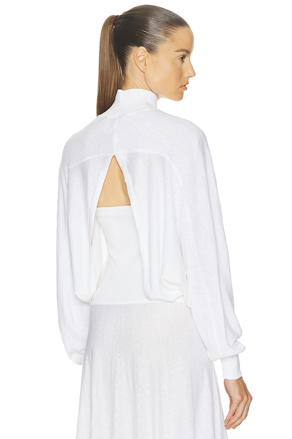 karchz Enza Costa Cashmere Poncho in Chalk | FWRD