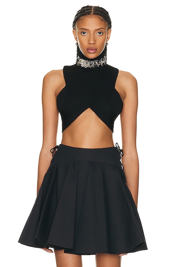 Burberry Zip Crop Top in Black | FWRD