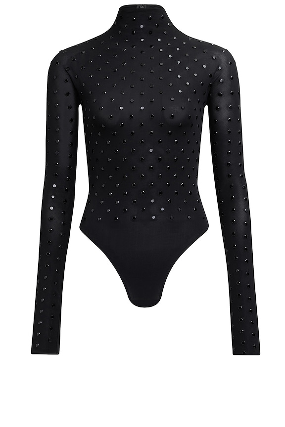 【送料&関税込】Alaia Long-sleeved Bodysuit ALAÏA Long Sleeve Turtleneck Bodysuit in Noir | FWRD