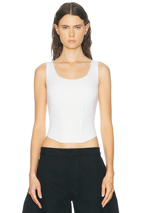 新品ALAÏA ホワイト タンクトップ　値下げ中‼️ ALAÏA トップ - Blanc | FWRD