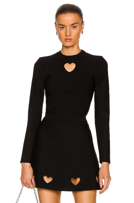 Alexander Wang Long Sleeve Crewneck Top in Black | FWRD Alexander Wang Long Sleeve Crewneck Top in Black | FWRD