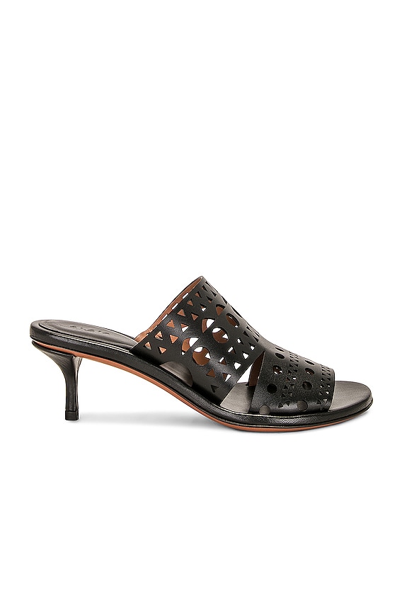 サンダル・ミュール Alexander Wang Dahlia 50 Sandals in Crystal / Black Leather Alexander Wang Dahlia 50 Crystal Sandal in Black & Clear | FWRD