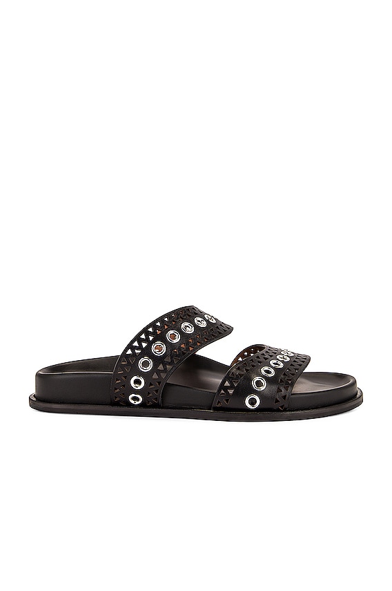 VIP【関税送料無料】希少 Toteme Leather Chunky Sandal Toteme The Chunky Sandal in Black Croco | FWRD