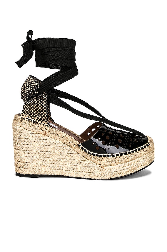 Valentino Garavani Rockstud Wedge Espadrille in Popeline