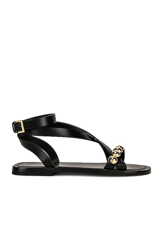 VALENTINO★One Stud レザー サンダル メタリック 靴 Valentino Garavani ONE STUD サンダル - Nero | FWRD