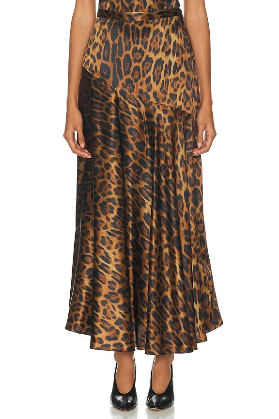 【Zimmermann】CRUSH PENCIL SKIRT レオパード ペンシルスカート Zimmermann Crush Panelled Pencil Skirt in Leopard | FWRD