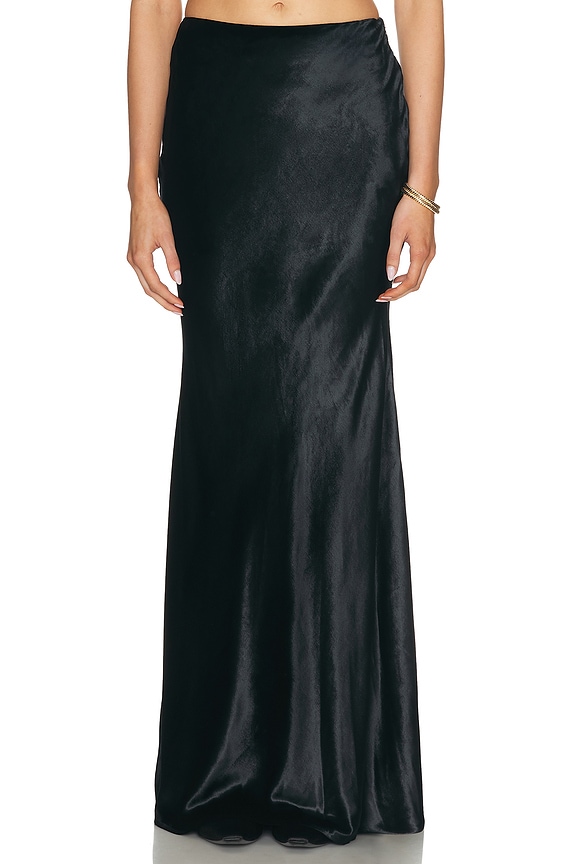 Toteme Satin Knot Skirt in Black | FWRD