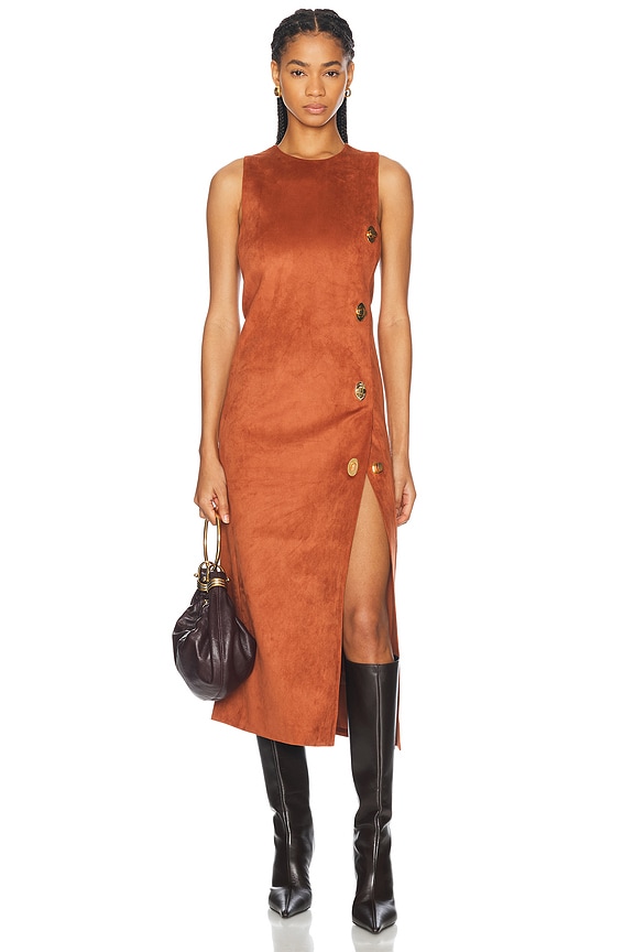 Fleur De Mal Midi Lace Dress Fleur Du Mal Lace Pointelle Maxi Racer Dress  In Tangerine