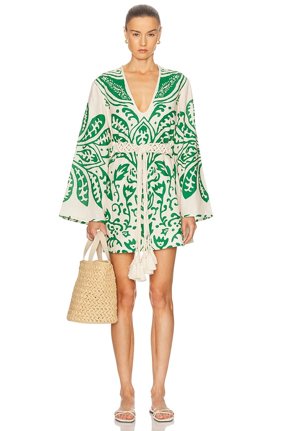 SKIMS X Cavalli Long Sleeve Mini Dress in Fagianella Print | FWRD