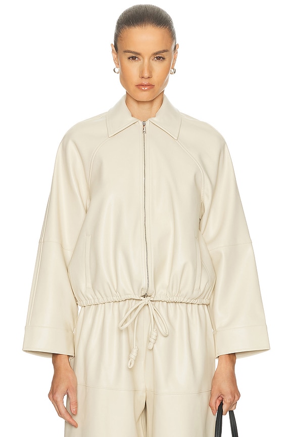 Rick Owens Fog Cropped Bomber Jacket in Pearl | FWRD