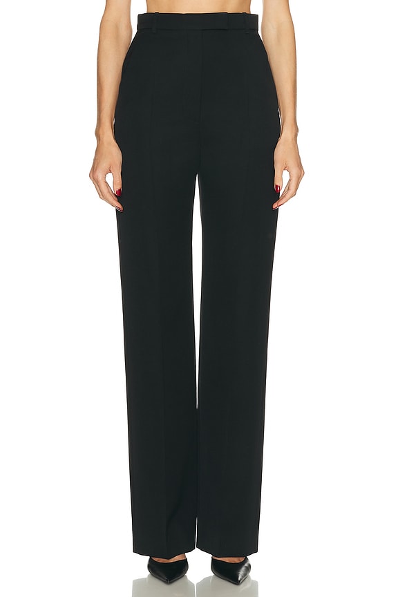 Valentino Double Crepe Stretch Pant in Nero | FWRD