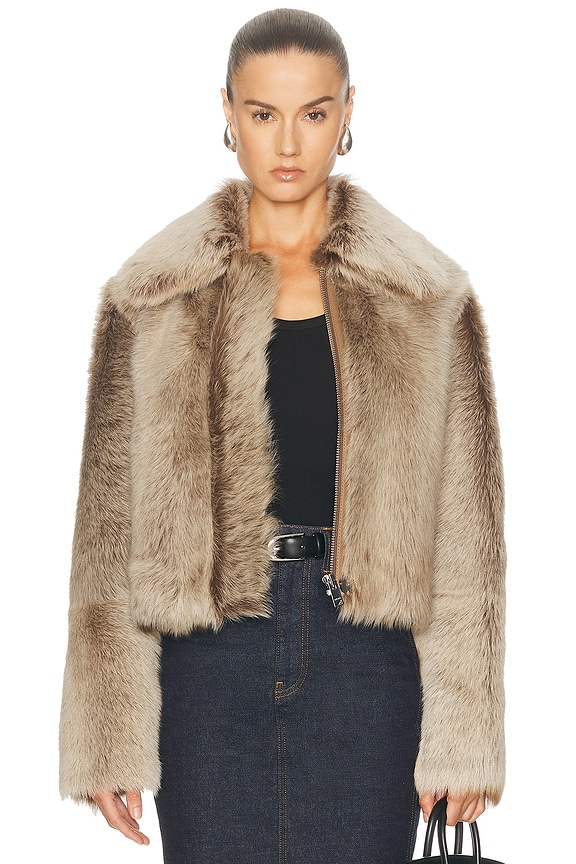 A.L.C. Lex Fur Coat in Yellow Fox | FWRD