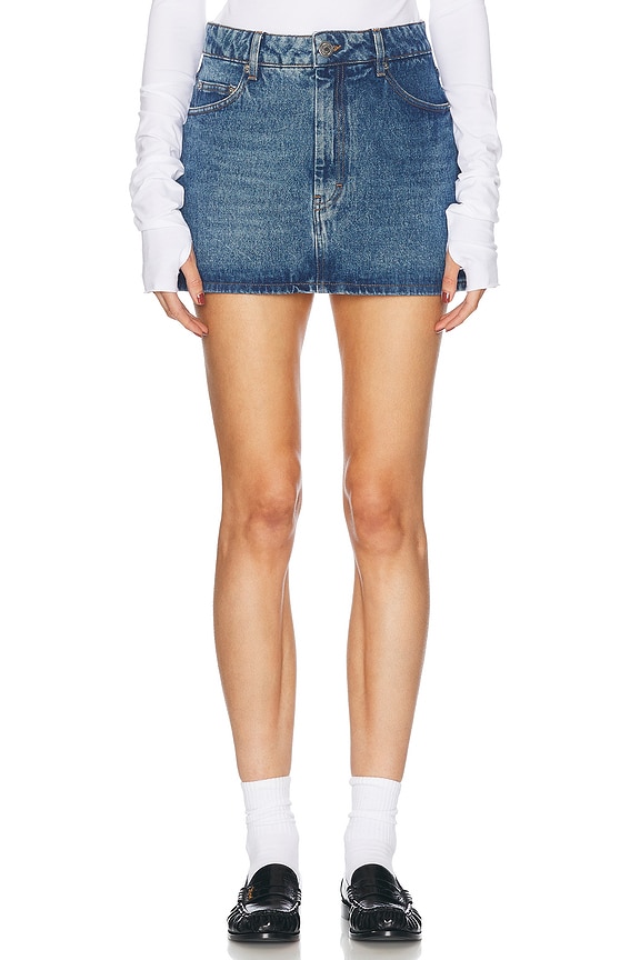 WARDROBE.NYC Denim Mini Skirt in Indigo | FWRD