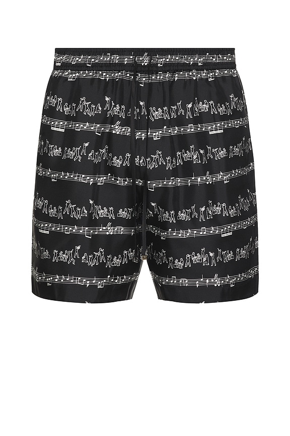 Rick Owens Drawstring Karloff Boxers in Black & Oyster | FWRD