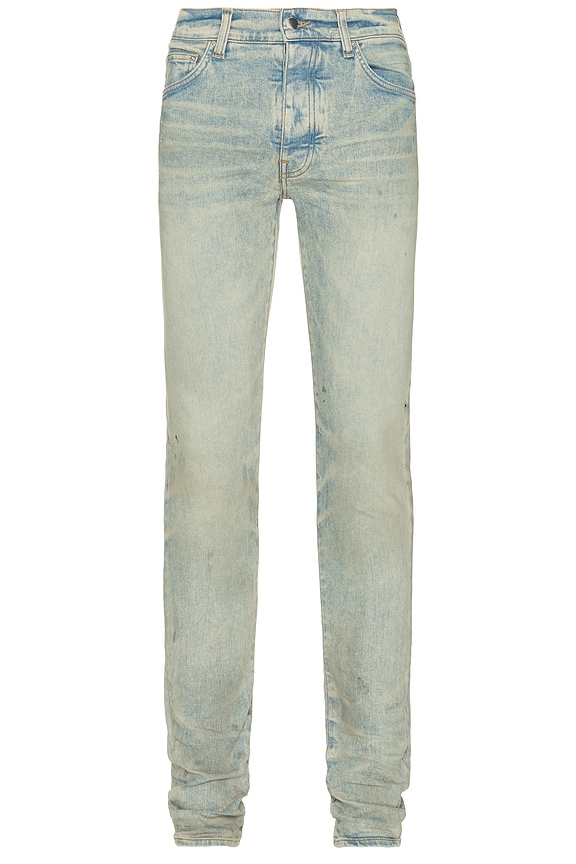 Amiri MX1 Ultrasuede Jean in Antique Indigo | FWRD