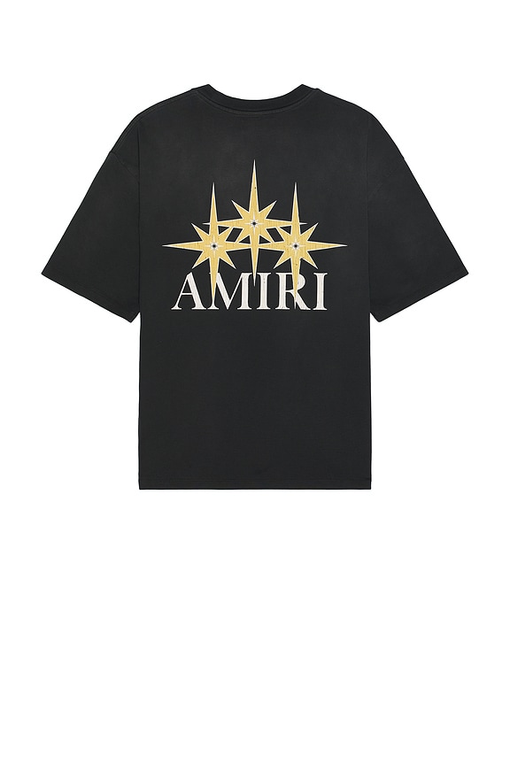 Tシャツ・カットソー AMIRI STAGGERED LOGO TEE AMIRI Staggered Logo Tee Black Men's - US