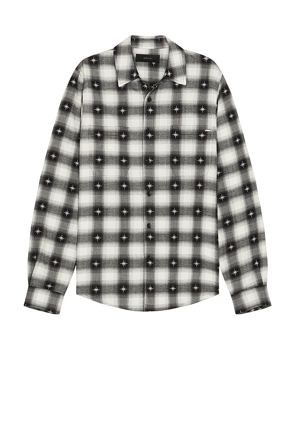 Amiri Shotgun Flannel Shirt in Chocolate | FWRD
