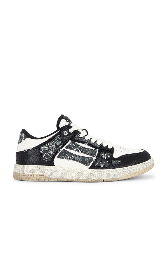 国内発送/送料関税込【AMIRI】 Bandana Skate Shoe Amiri Bandana Denim Skeleton Top Low Sneaker in Black | FWRD