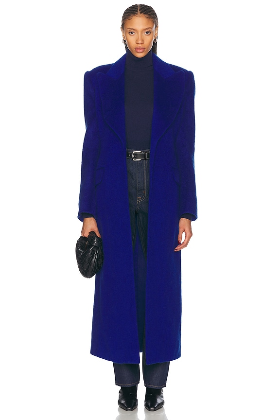 Helsa Italian Wool Blend Topcoat in Burgundy | FWRD