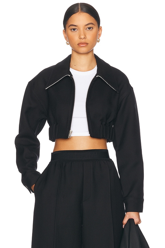 Acne Studios Shiny Nylon Bomber Jacket in Anthracite Grey | FWRD