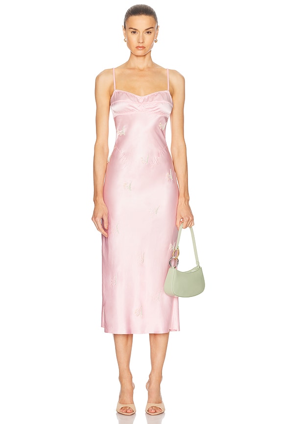 Acne Studios Cowl Neck Midi Dress in Fuchsia Pink | FWRD Acne Studios Cowl Neck Midi Dress in Fuchsia Pink | FWRD