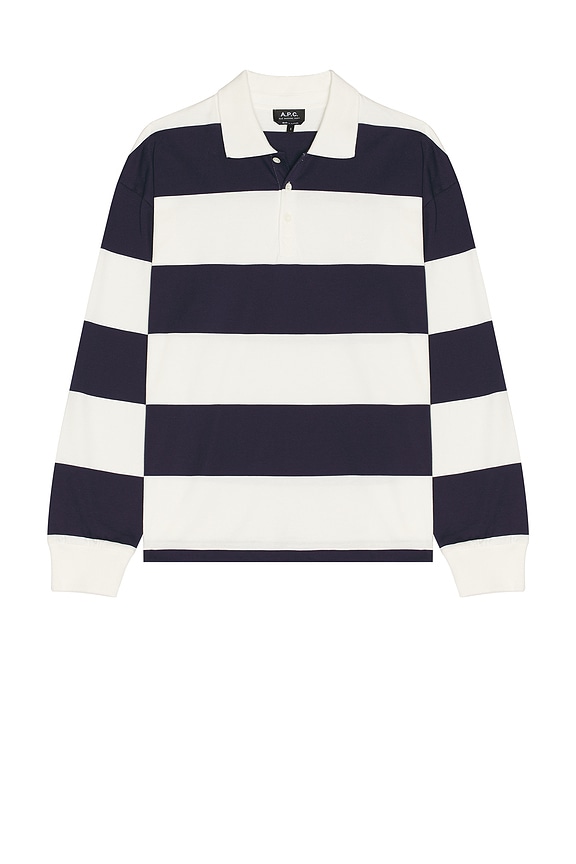 JACQUEMUS Rayures Polo in Multi-Blue | FWRD