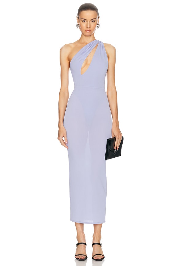 ワンピース THE ATTICO FW23 ATWELL MIDI DRESS (237WCM81_KWV001258) THE ATTICO Zelda Midi Dress in Blue | FWRD